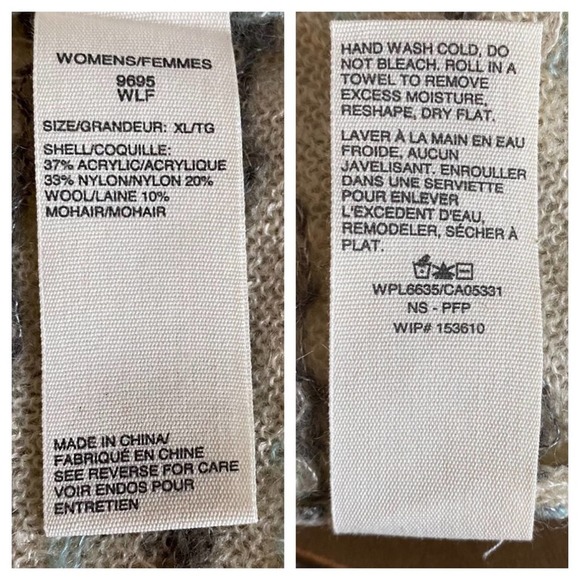 Woolrich Winking Owls Sweater Fair Isle Mohair Slouchy Women Extra Large - Picture 4 of 7